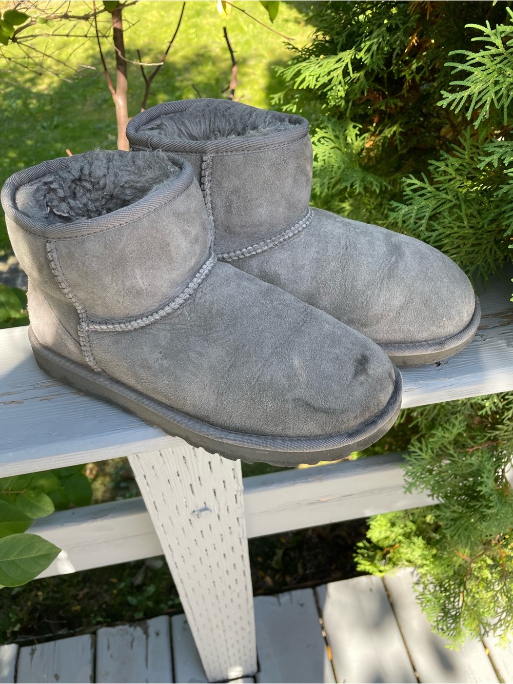 UGG Boots Classic Mini II size 7 Gray - Picture 2 of 14